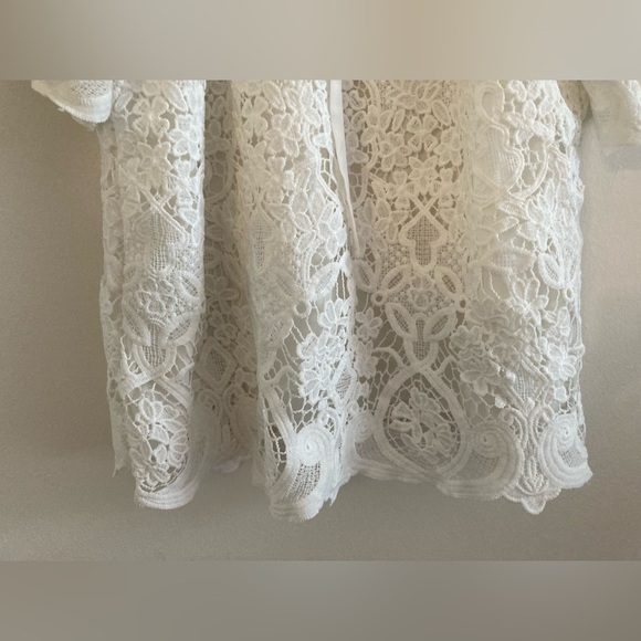 Martha Stewart Collection White Crochet Knit Top Large Cottagecore - Picture 6 of 11